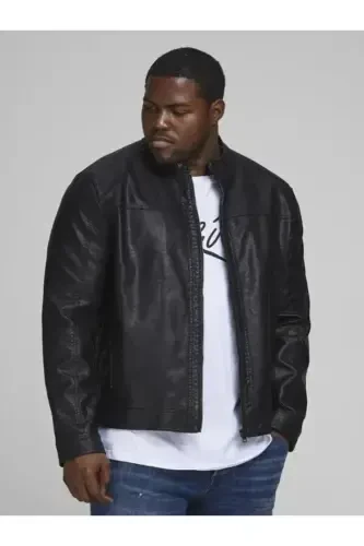J&J Trendy Черная Мужская Куртка Из Экокожи - Trendy Black - 1