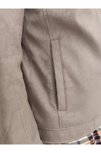 J&J Trendy Erkek Biker Style Pu Deri Ceket-Falcon / Clean - 5