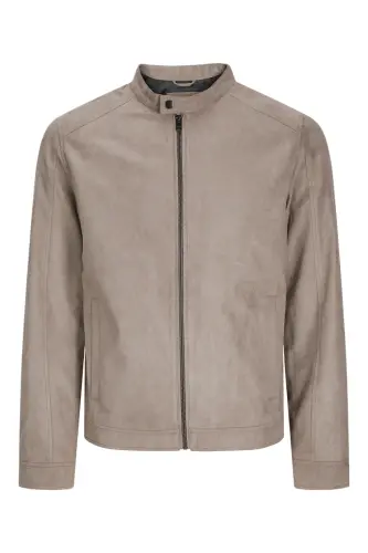 J&J Trendy Erkek Biker Style Pu Deri Ceket-Falcon / Clean - JACK & JONES (1)
