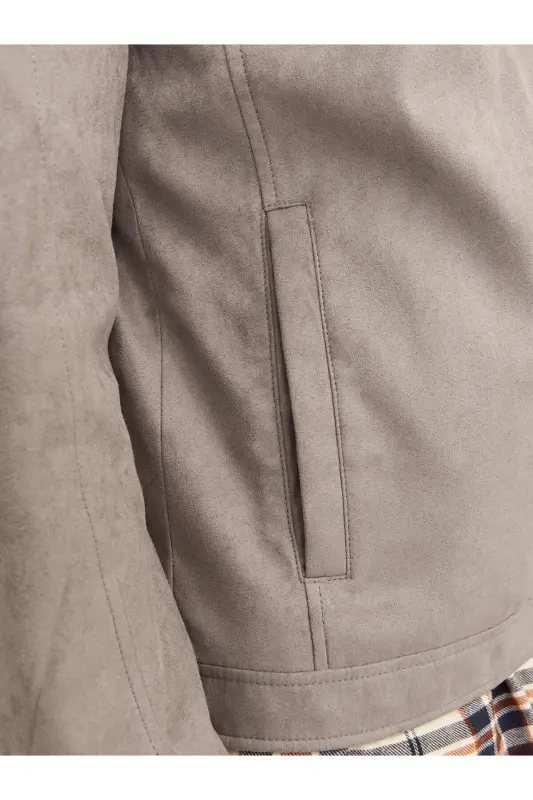 J&J Trendy Erkek Biker Style Pu Deri Ceket-Falcon / Clean - 5