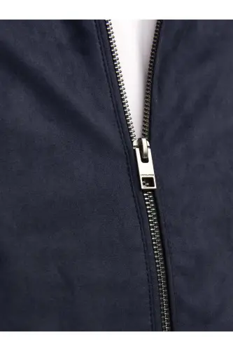 J&J Trendy Erkek Biker Style Pu Deri Ceket-Jet Black / Clean - 4