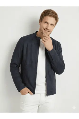 J&J Trendy Erkek Biker Style Pu Deri Ceket-Jet Black / Clean 