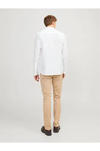 J&J White Men's Linen Long Sleeve Shirt - 3