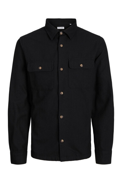 JJDARREN FLANNEL OVERSHIRT LS Black - Black 