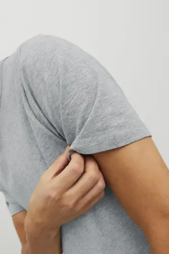 Jjebasıc O-neck Tee S/s Noos-LIGHT GREY MELANGE - 3