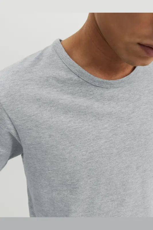 Jjebasıc O-neck Tee S/s Noos-LIGHT GREY MELANGE - 6