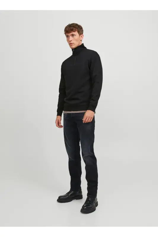 Jjebradley Half Zip Men's Sweatshirt 12250747 Black 77724k12250747 - 1