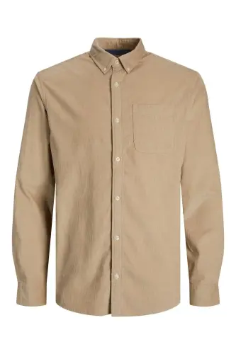 JJeClassıc Cord Shirt 12235981-Beige - 1