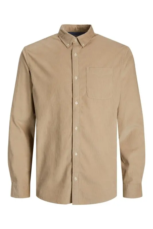 JJeClassıc Cord Shirt 12235981-Beige - JACK & JONES