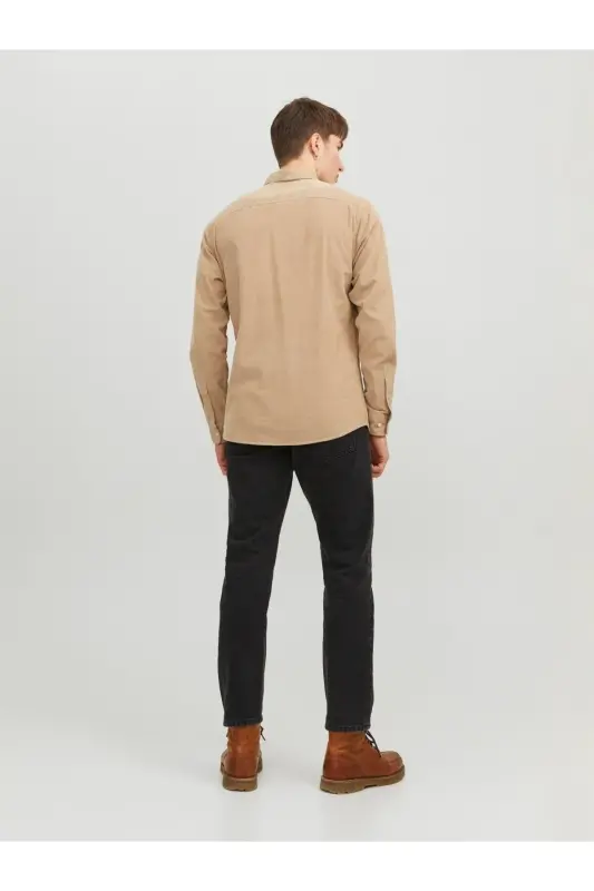 JJeClassıc Cord Shirt 12235981-Beige - 4