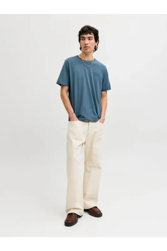 JJECORP Günlük Erkek T-Shirt-Blue Mirage - 4