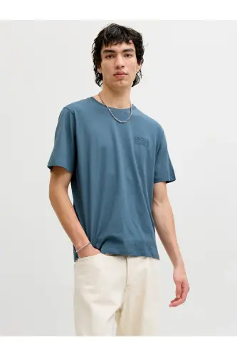 JJECORP Günlük Erkek T-Shirt-Blue Mirage - 5