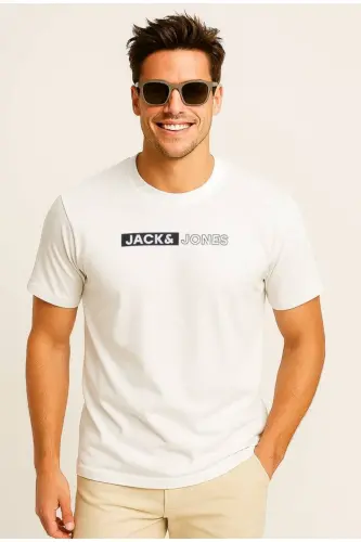 JJEcorp Logo T-Shirt 12233999-CREAM - 3
