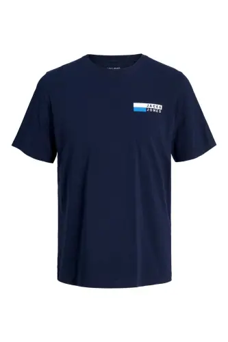 Jjecorp Logo Tee Play Ss O-neck Noos Erkek T-shirt 12233999 Navy Blazer/p4 Small Print - LACİ - 3
