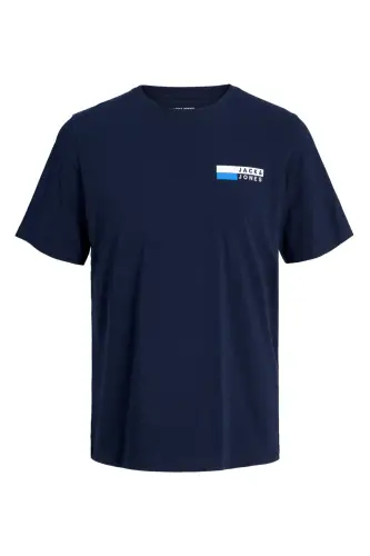 Jjecorp Logo Tee Play Ss O-neck Noos Erkek T-shirt 12233999 Navy Blazer/p4 Small Print - LACİ - 5