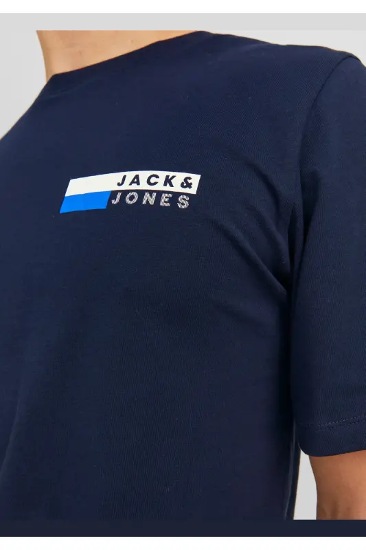 Jjecorp Logo Tee Play Ss O-neck Noos Erkek T-shirt 12233999 Navy Blazer/p4 Small Print - LACİ - 6