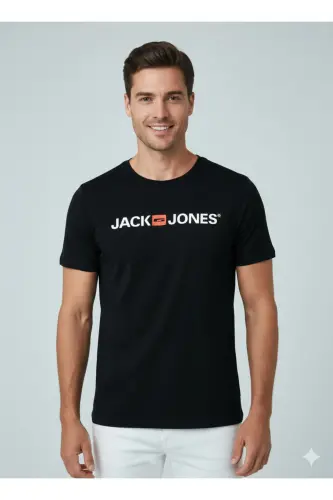 Jjecorp Logo Tee Ss Crew Neck Noos Erkek T-shirt 12137126 Black/slım Fıt - Black - 4
