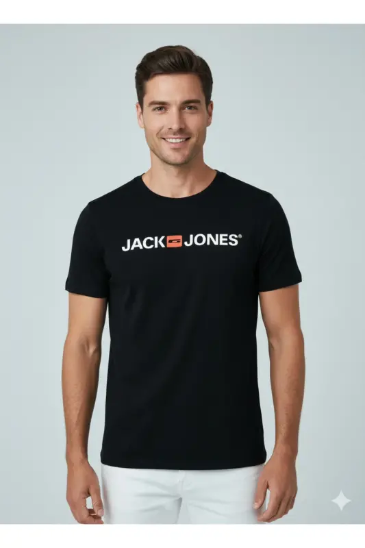 Jjecorp Logo Tee Ss Crew Neck Noos Erkak T-shirt 12137126 Black/slım Fıt-Black - 4