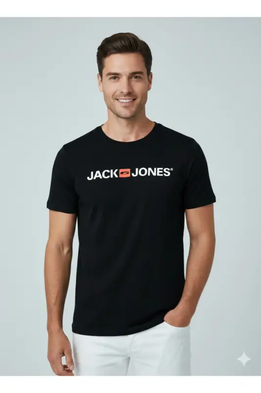Jjecorp Logo Tee Ss Crew Neck Noos Erkak T-shirt 12137126 Black/slım Fıt-Black - 5