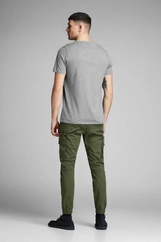 Jjecorp Logo Tee Ss Crew Neck Noos Men's T-shirt 12137126 Light Grey Melange/slim Fit --Gray - 1