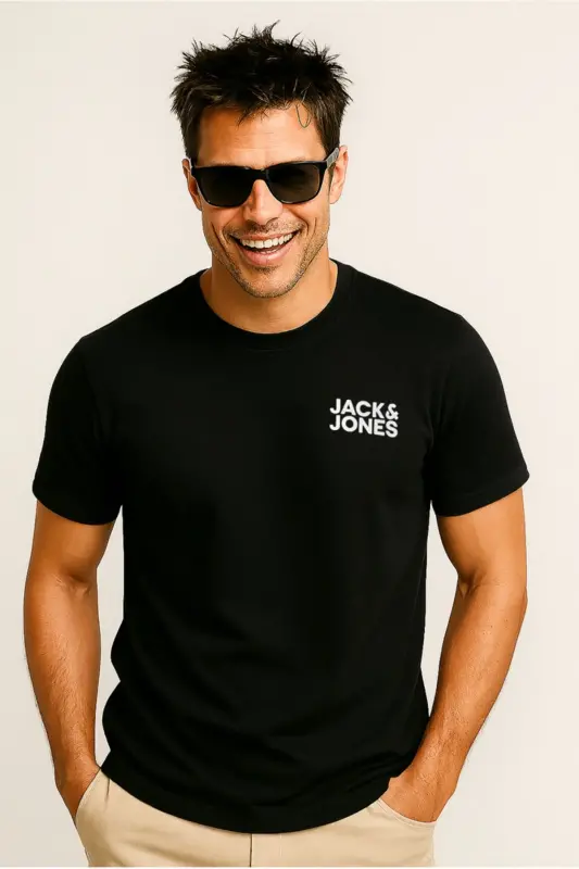 JJECORP LOGO TEE SS O-NECK NOOS ERKEK T-SHIRT - BLACK SLIM SMALL - 1