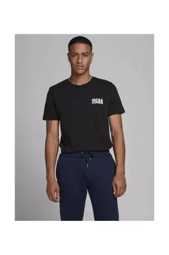 JJECORP LOGO TEE SS O-NECK NOOS ERKEK T-SHIRT - BLACK SLIM SMALL - 5