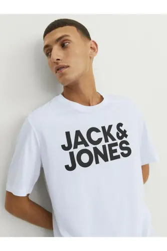 Jack Jones Corp Logo Regular Fit Erkek Tişört 12151955 - White - 3