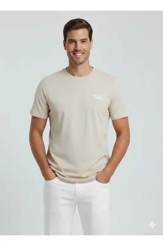 JJECORP LOGOLU TIŞÖRT SS O-BOYUN NOOS - Sarı - JACK & JONES
