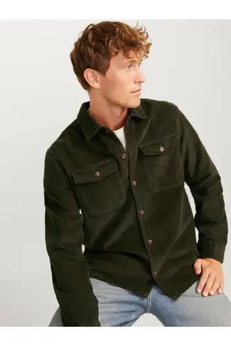 JJEEDDIE CORDUROY OVERSHIRT LS SN Rosin-Rosin - 7