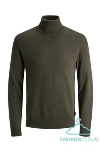 Jjeemil Knit Roll Neck Erkek Kazak 12157417 - Haki 