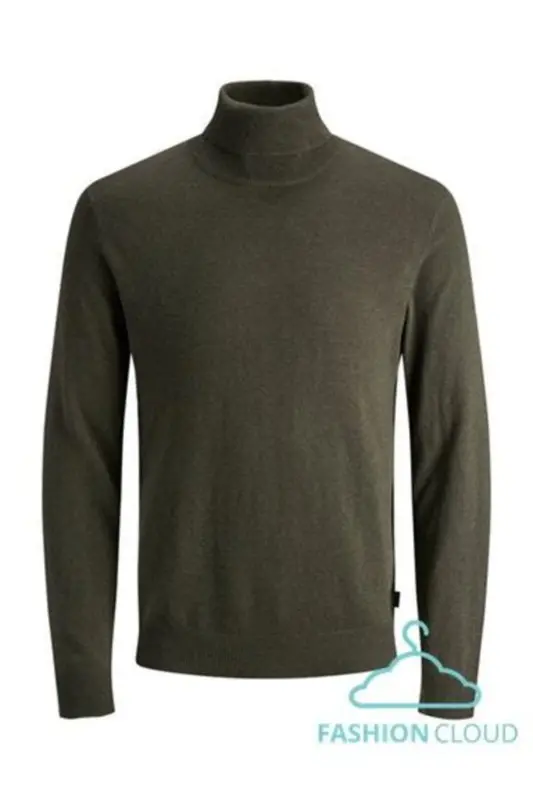 Jjeemil Knit Roll Neck Erkek Kazak 12157417 - Haki - 1