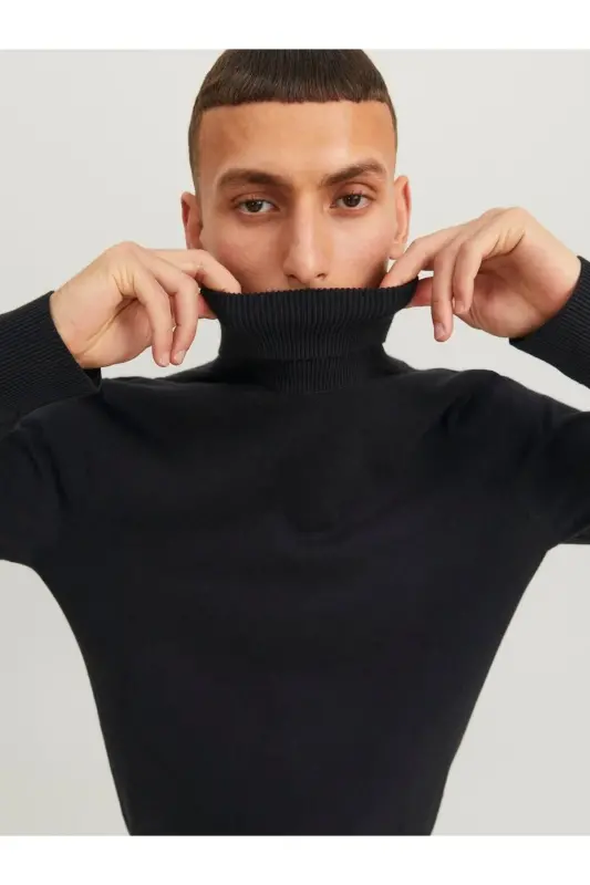 Jjeemıl Knıt Roll Neck Erkek Kazak-Black - 3