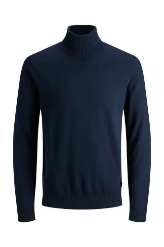 JJEEMIL KNIT ROLL NECK NOOS Erkek Kazak - Lacivert 