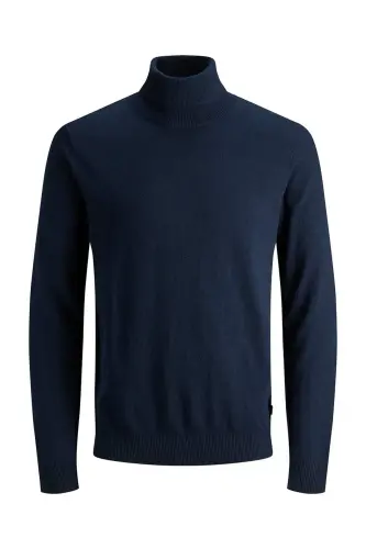 JJEEMIL KNIT ROLL NECK NOOS Erkek Kazak - Lacivert 