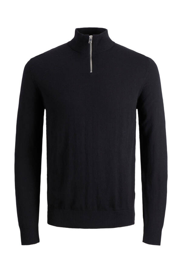 JJEEMIL KNIT HALF ZIP TRİKO - Black - 1