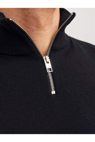 JJEEMIL KNIT HALF ZIP TRİKO - Black - 4