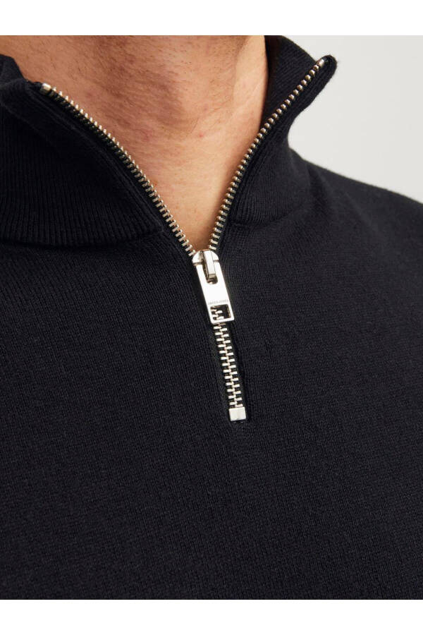 JJEEMIL KNIT HALF ZIP TRİKO - Black - 4