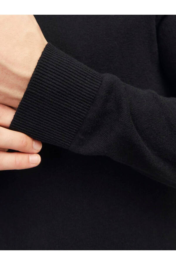 JJEEMIL KNIT HALF ZIP TRİKO - Black - 5