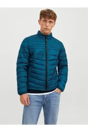 JJEHERO PUFFER COLLAR NOOS BLUE-PETROL MAVİ - JACK & JONES (1)