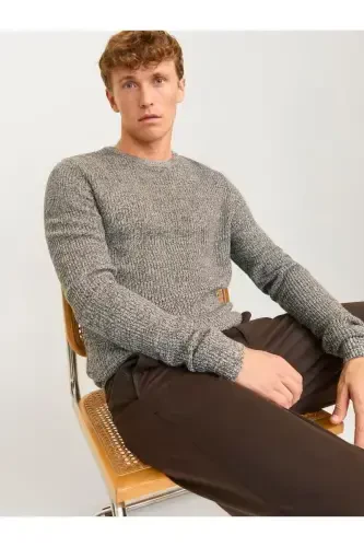 Jjelewis Knit Erkek Kazak-Krem - JACK & JONES (1)