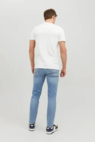Jjeorganıc Basıc Bisiklet Yaka Erkak T-shırt 12156101-White - 5