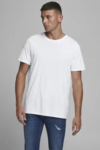 Jjeorganıc Basıc Bisiklet Yaka Erkak T-shırt 12156101-White - 7