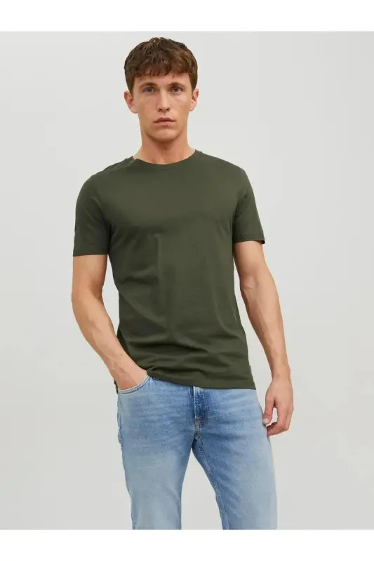 Jjeorganic Basic Crew Neck Men's T-shirt 12156101-Olive Night - 3
