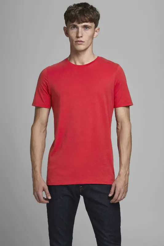 JJEORGANIC BASIC TEE SS O Kırmızı Erkek T-Shirt 101069467 - True Red - 6