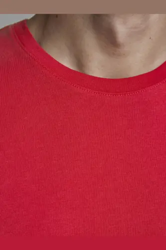 JJEORGANIC BASIC TEE SS O Kırmızı Erkek T-Shirt 101069467 - True Red - 7