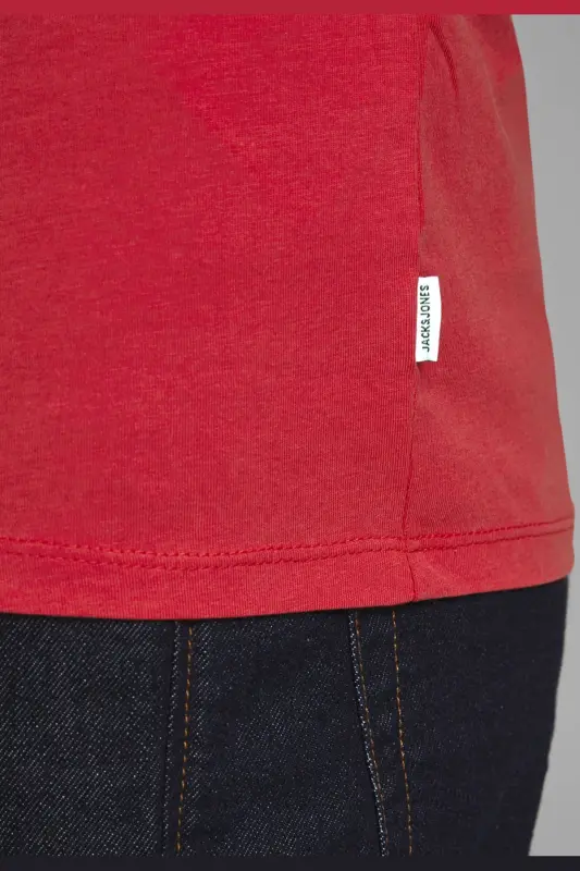 JJEORGANIC BASIC TEE SS O Kırmızı Erkek T-Shirt 101069467 - True Red - JACK & JONES