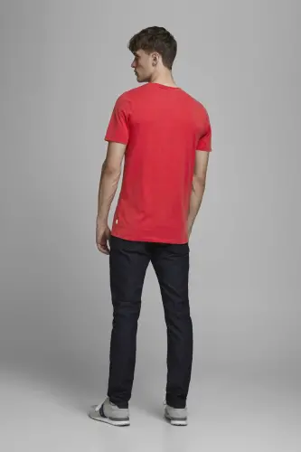 JJEORGANIC BASIC TEE SS O Kırmızı Erkek T-Shirt 101069467-True Red - 3
