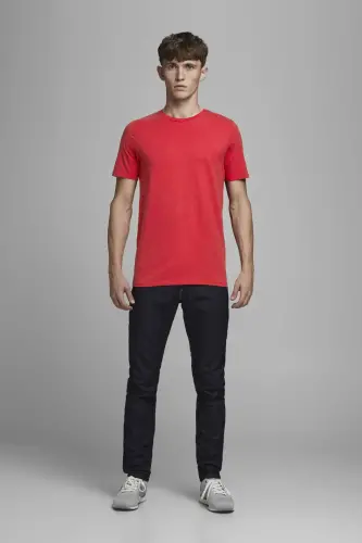 JJEORGANIC BASIC TEE SS O Kırmızı Erkek T-Shirt 101069467-True Red - 5