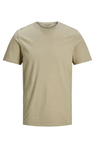 JJEORGANIC BASIC TEE SS O Krem Erkak T-Shirt 101069468-Crockery - 8