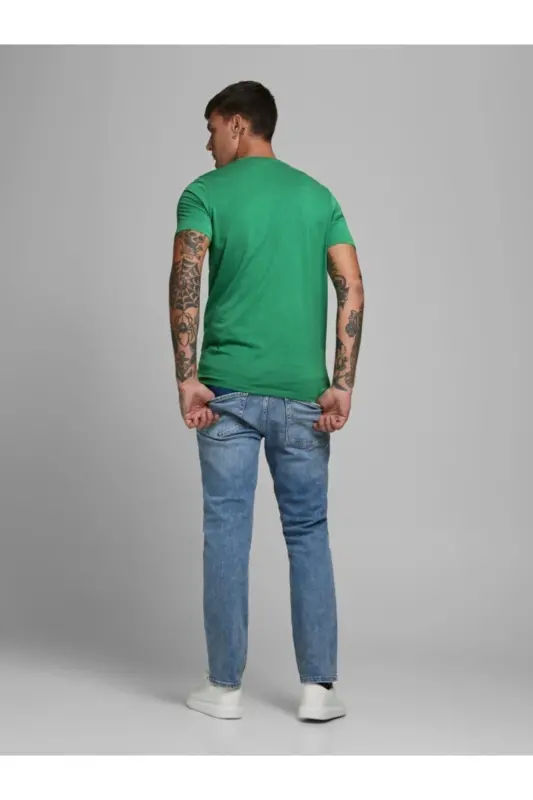 Jjeorganıc Basıc Tee Ss O-neck T-Shirt-Verdant Green SLIM - 3